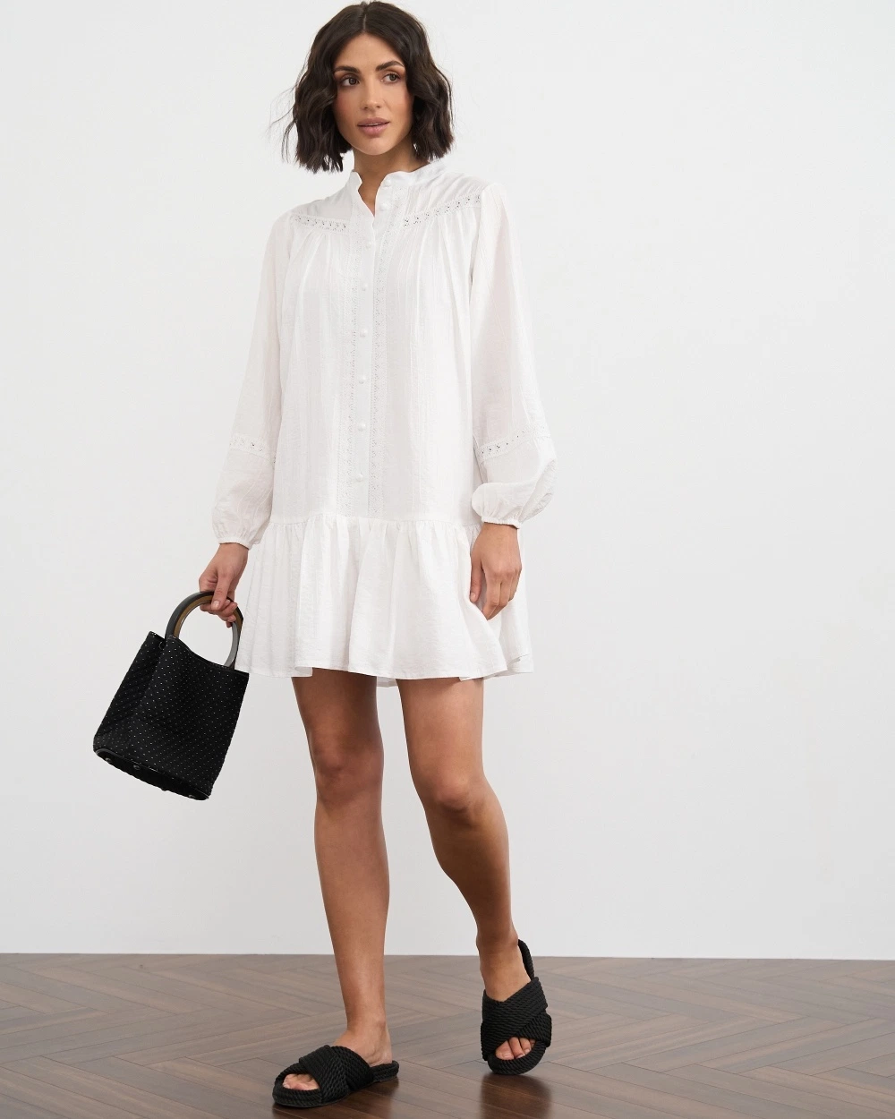 Молочна сукня з мереживом - зображення 3