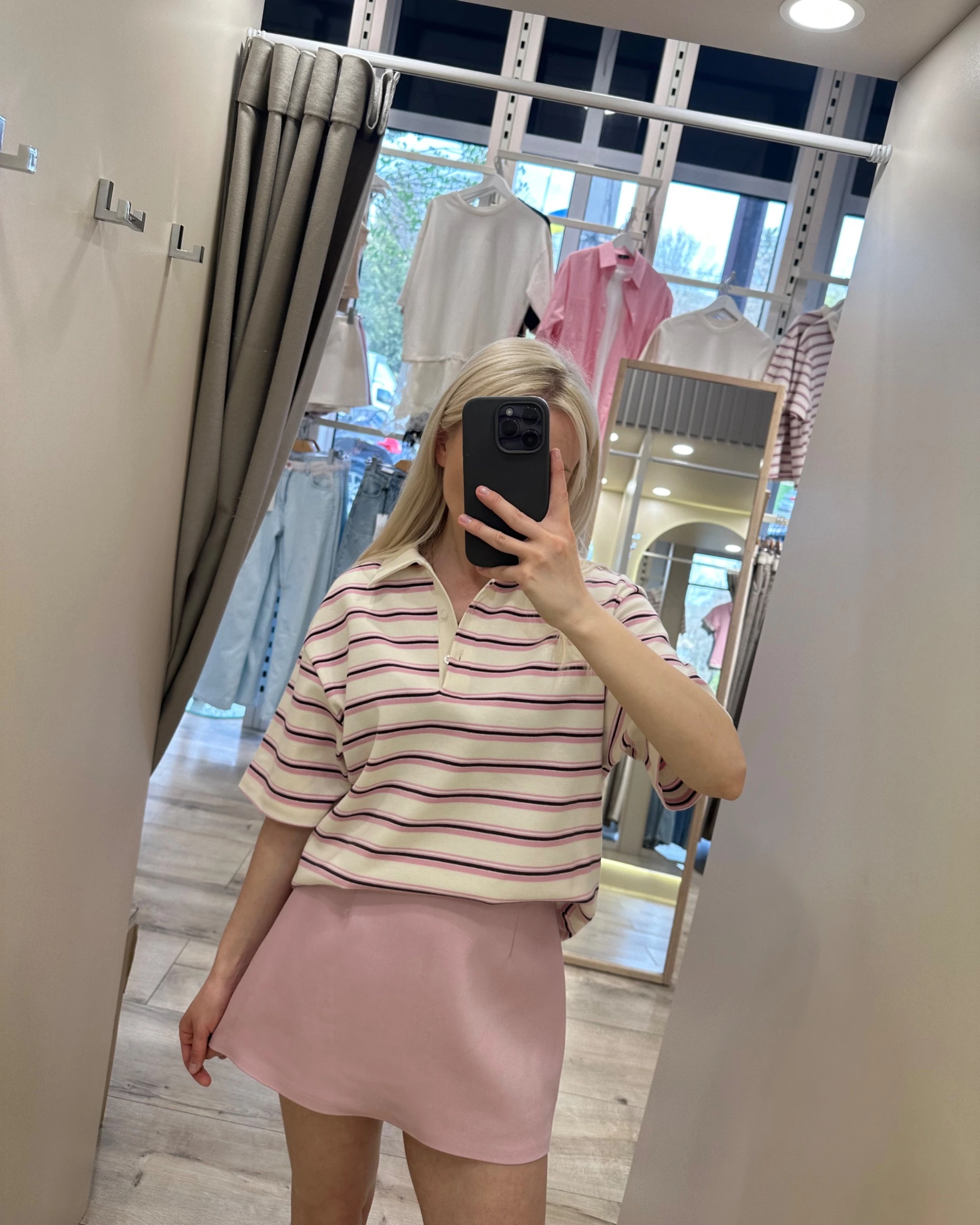 Поло ванільне в рожеву смужку - зображення 2