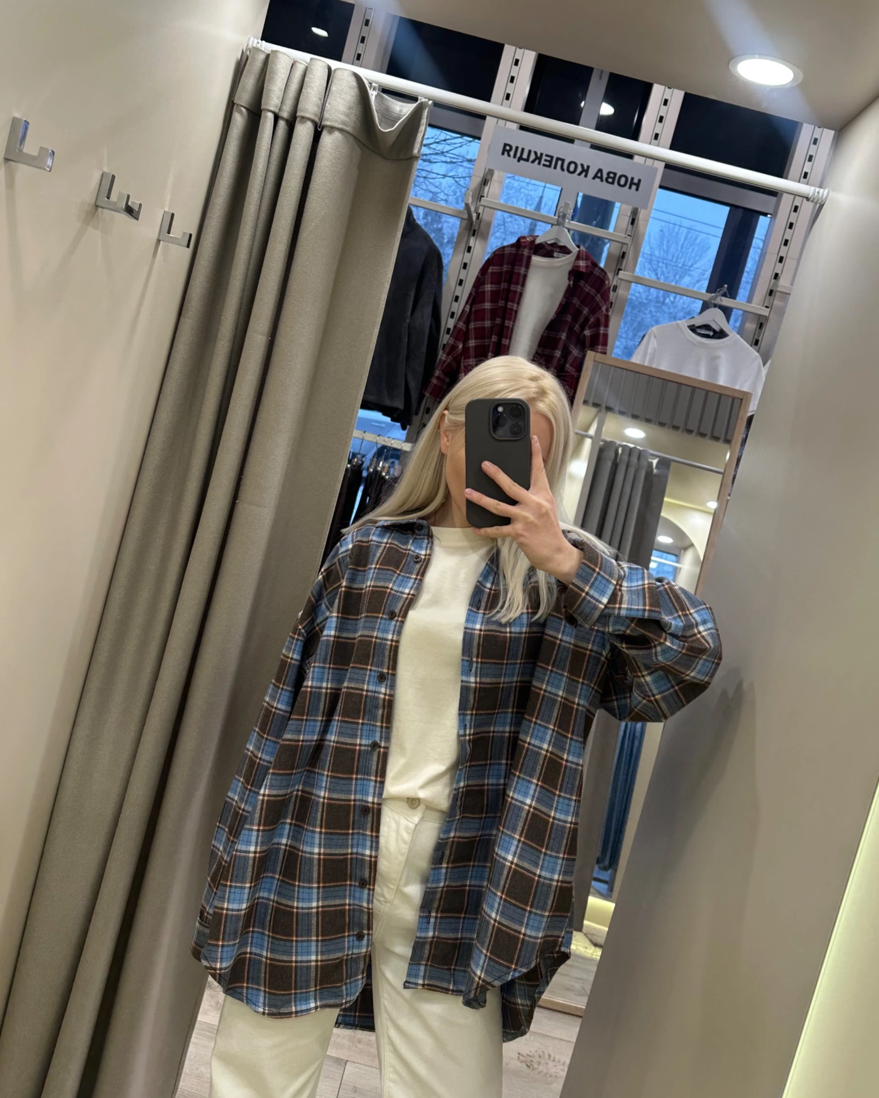 Сорочка в шоколадно-блакитну клітинку - зображення 5