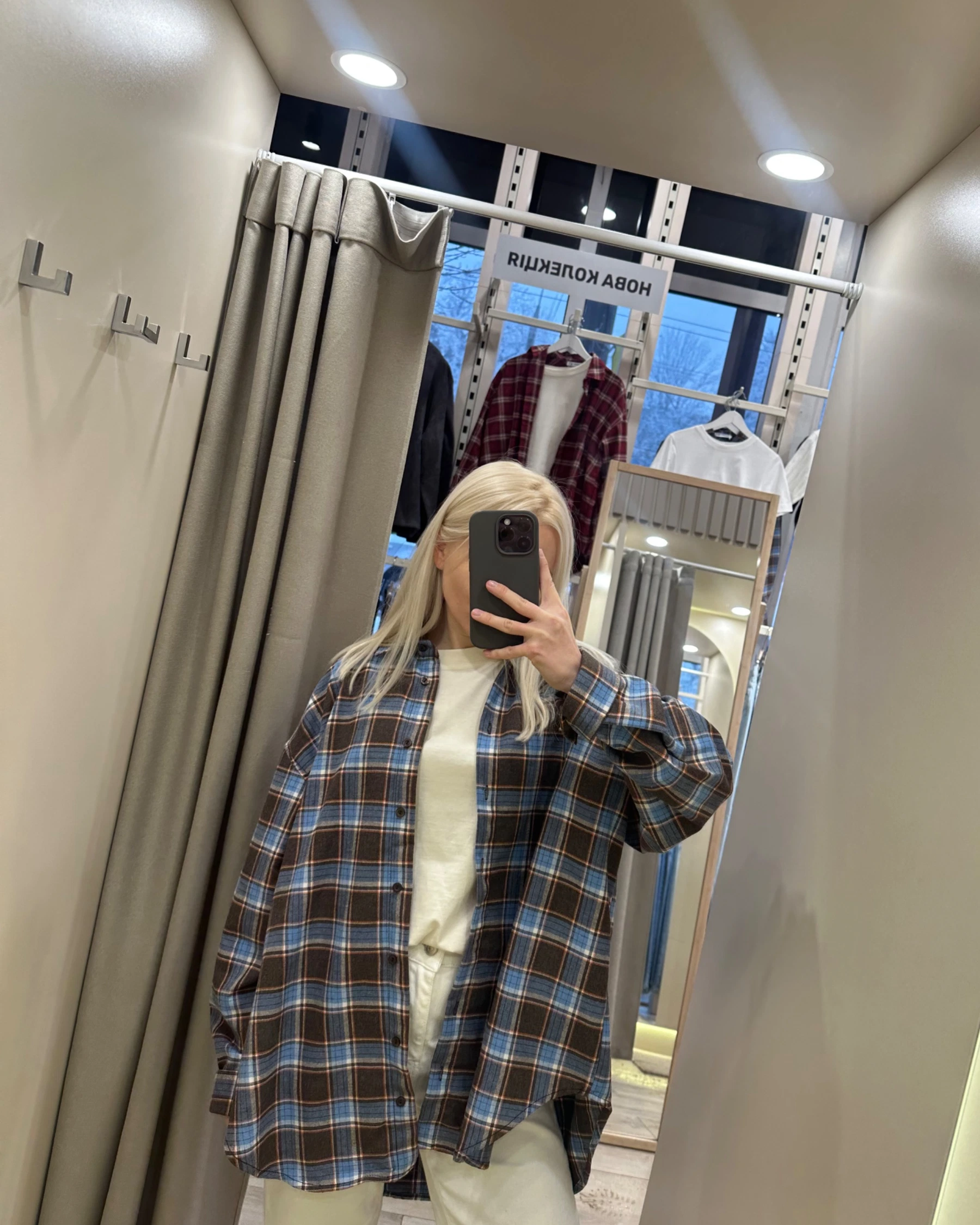 Сорочка в шоколадно-блакитну клітинку - зображення 6