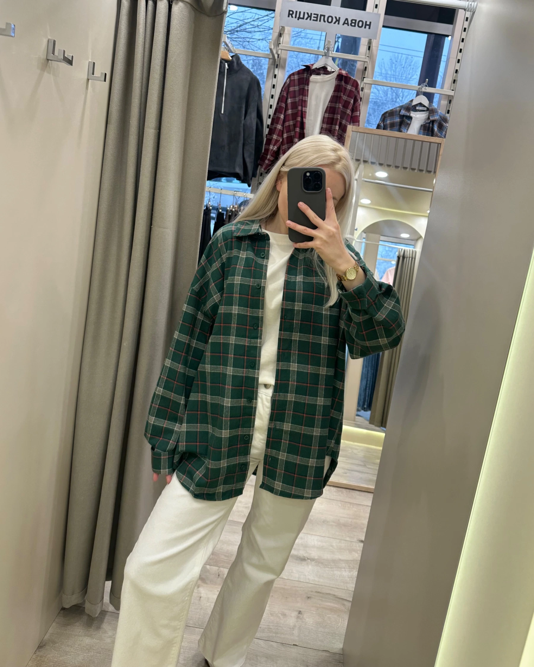 Зелена сорочка в клітинку - зображення 4