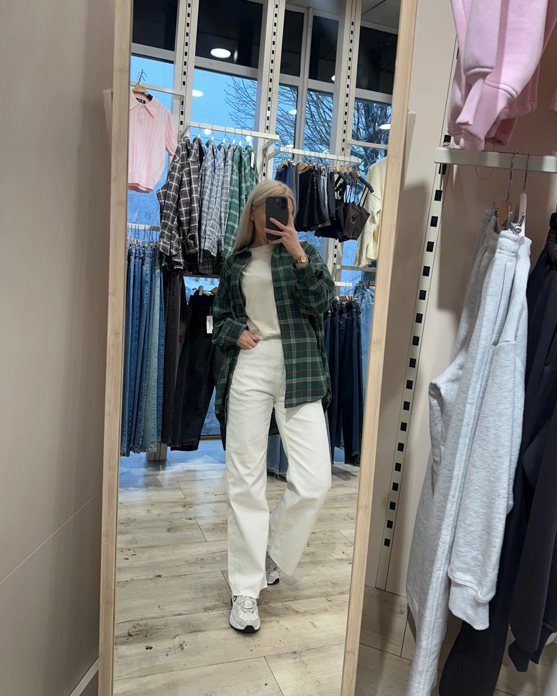 Прямі джинси в молочному кольорі зі стрейчем - зображення 2