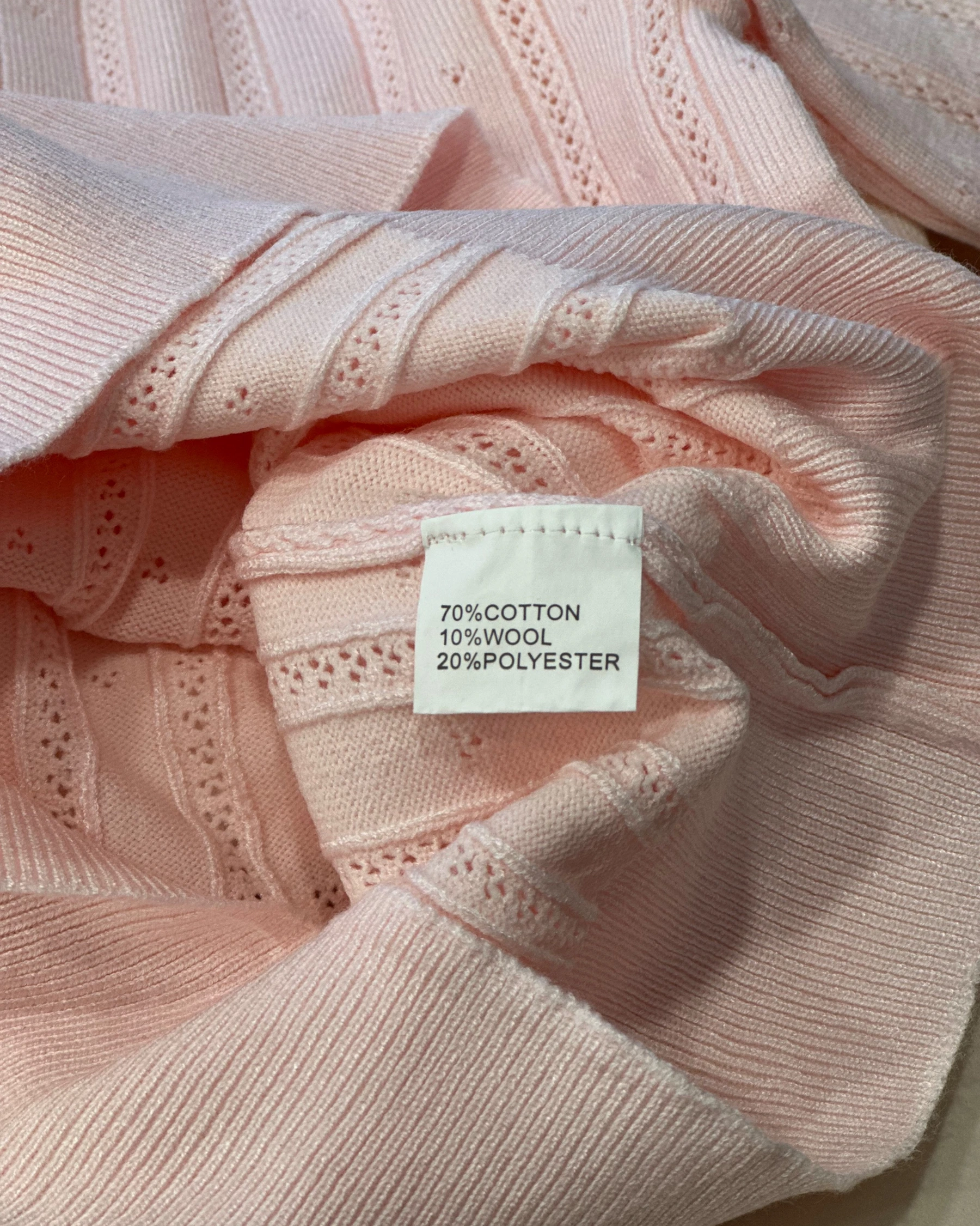 Бавовняне поло з перфорацією в рожевому  кольорі - зображення 3