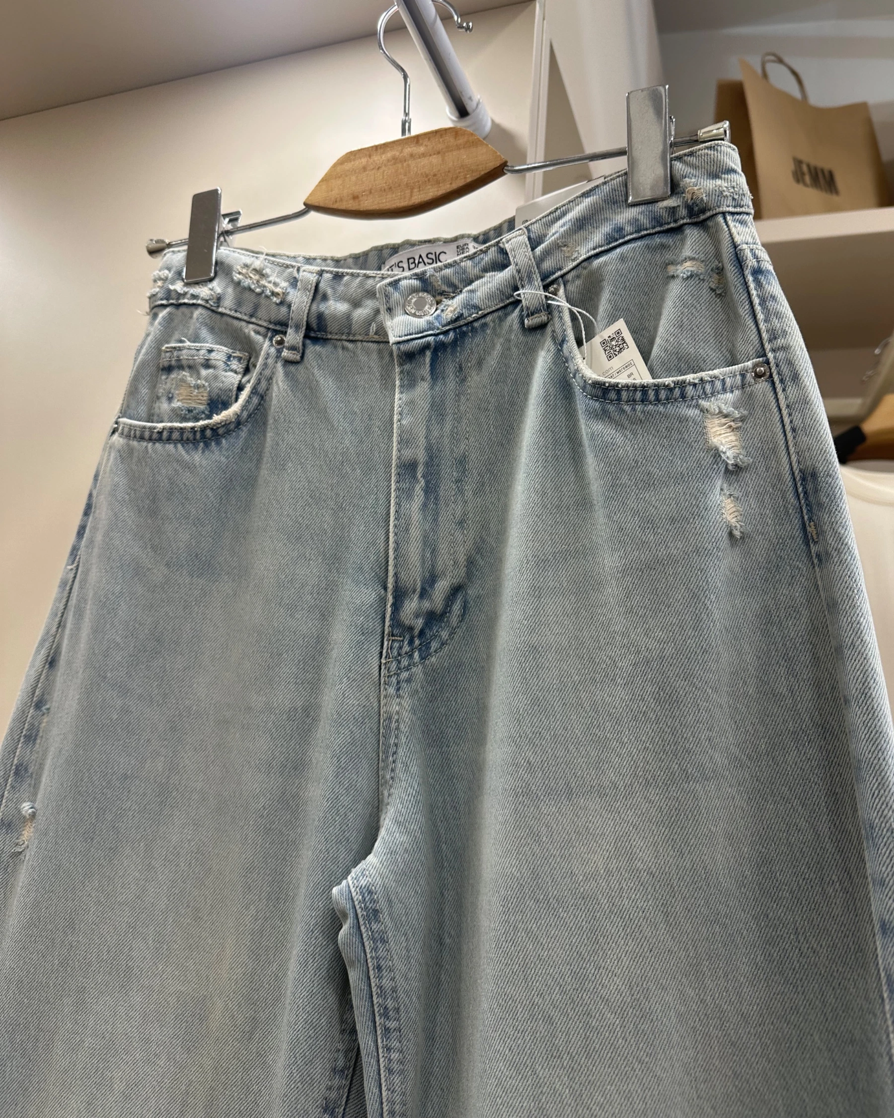 Зелено-блакитні прямі джинси - зображення 2