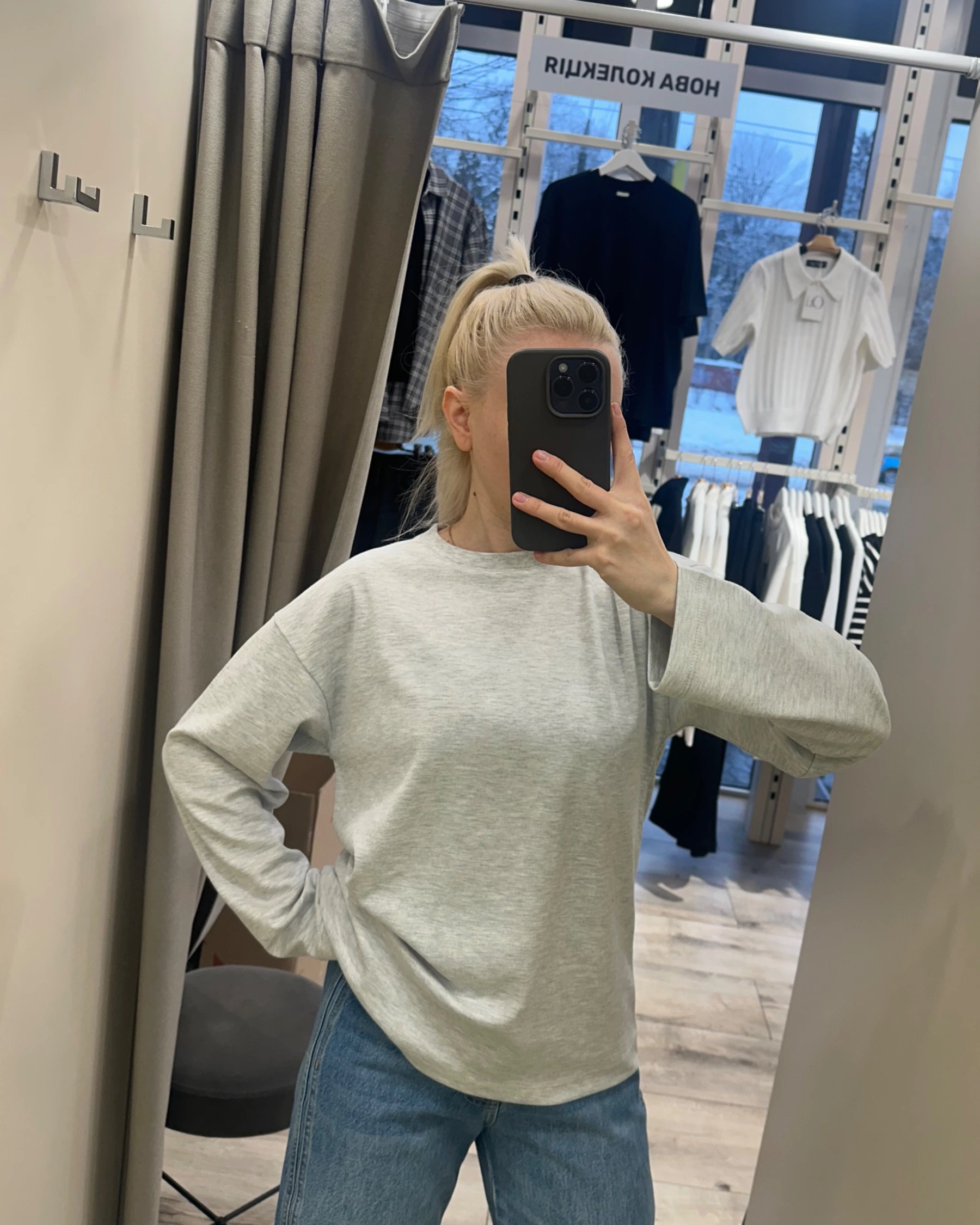 Бавовняний лонг в кольорі  сірий меланж - зображення 2