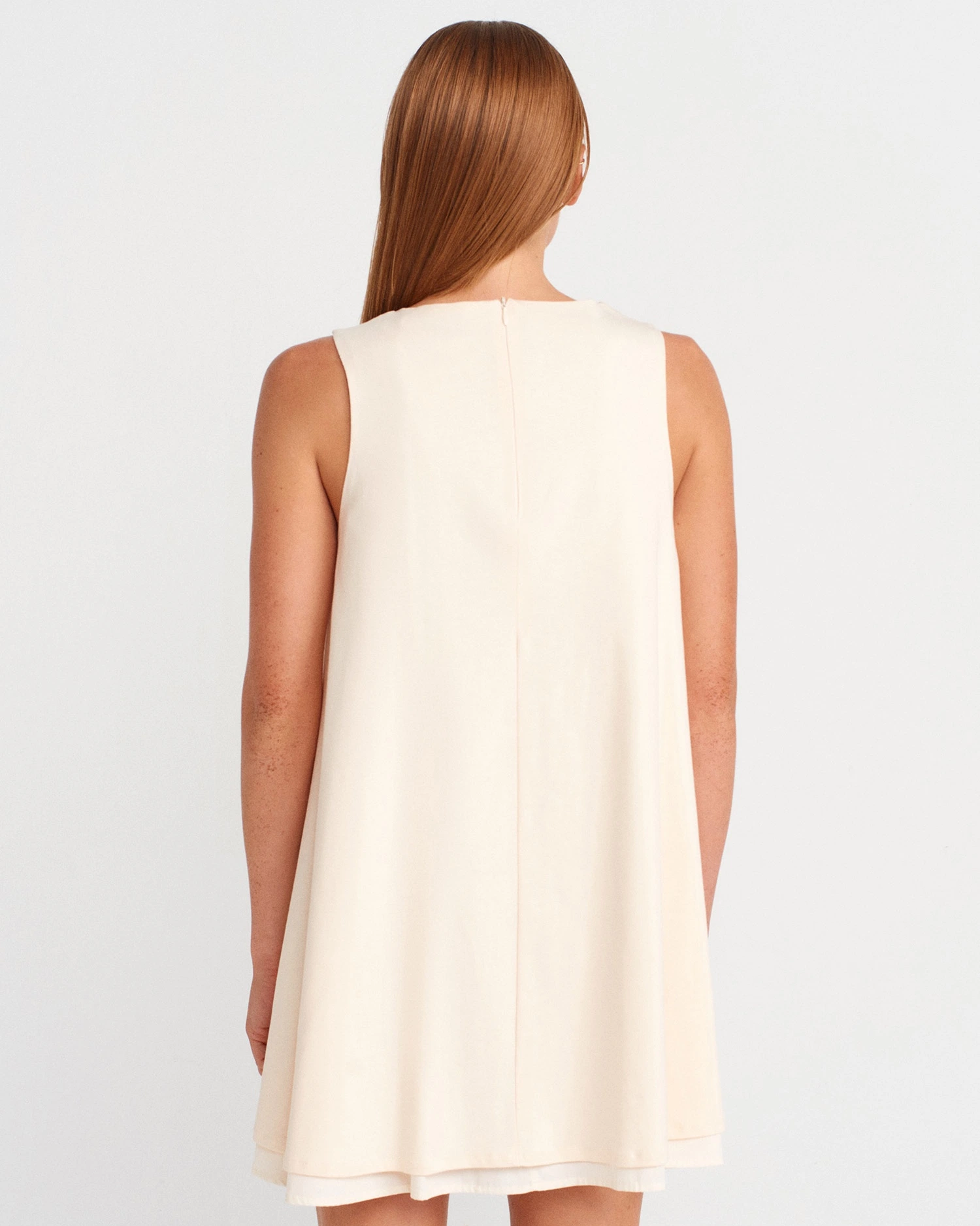 Ванільна бавовняна міні сукня - зображення 2
